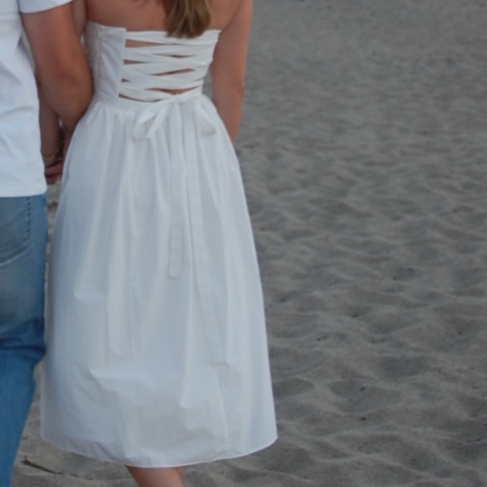 Amanda Uprichard Gaston White Strapless Dress